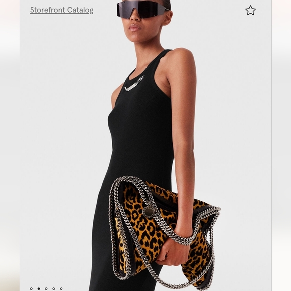Stella McCartney Falabella Tote Bag in Leopard Print w/Chain Link Straps - Picture 11 of 13